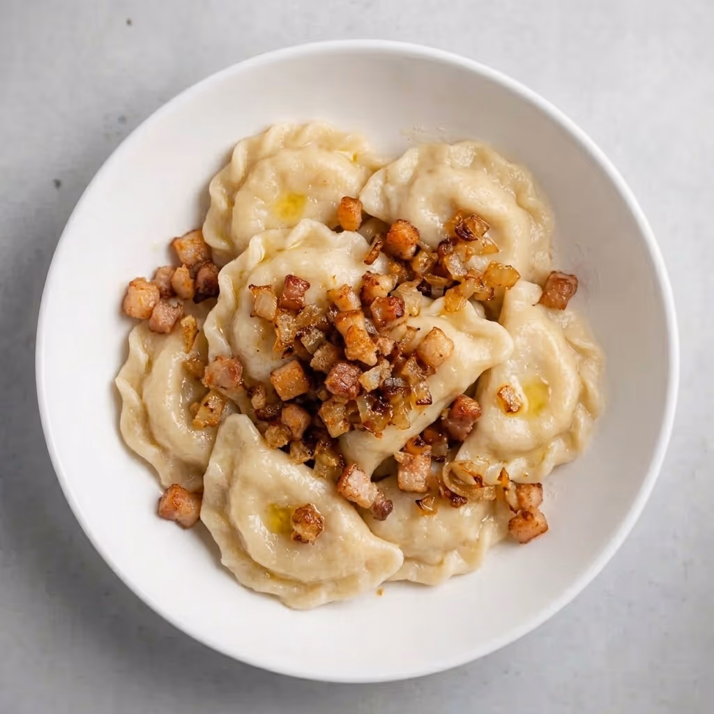 Varenyky with Onion-Lard Topping