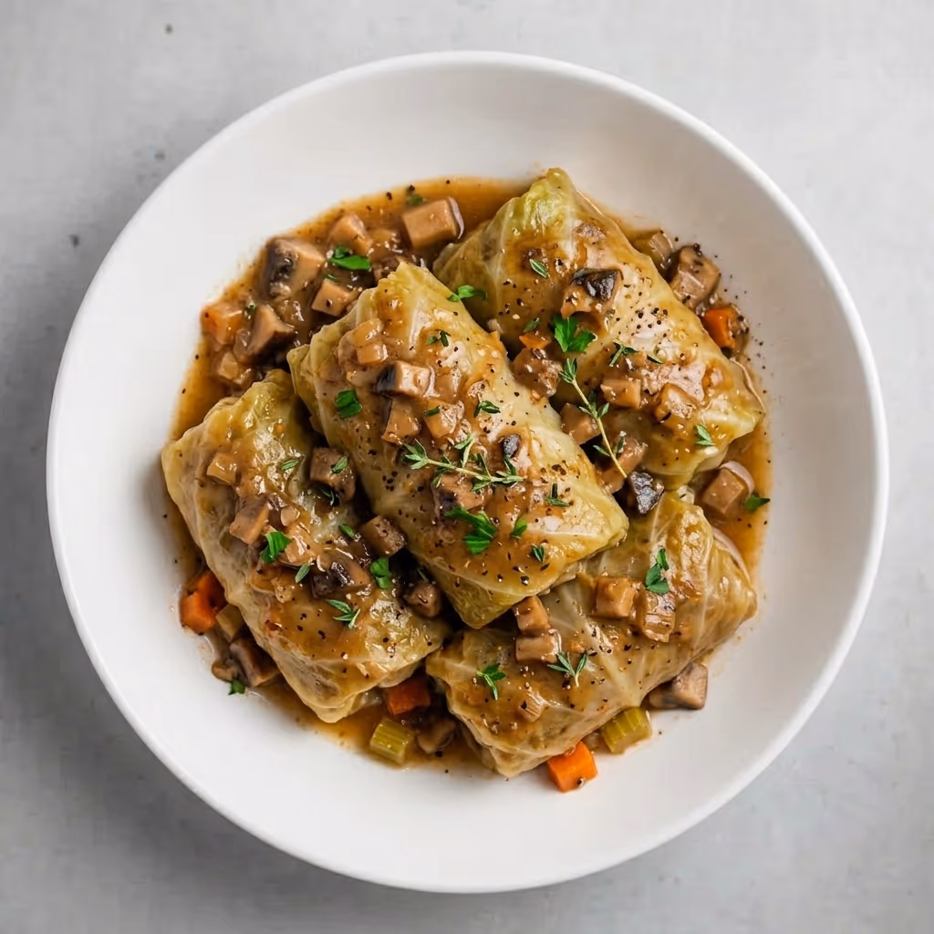 Cabbage rolls with mushrooms