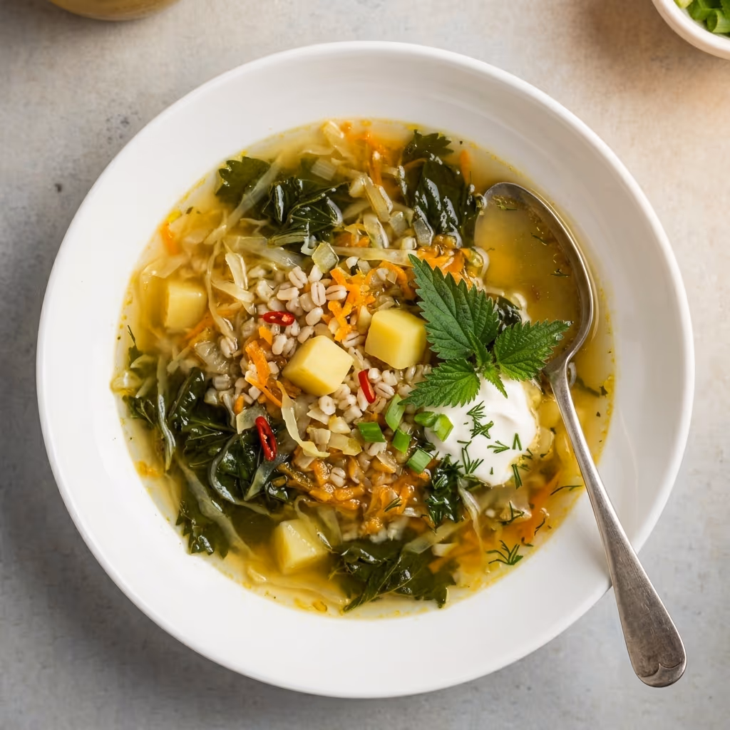 Green nettle borscht