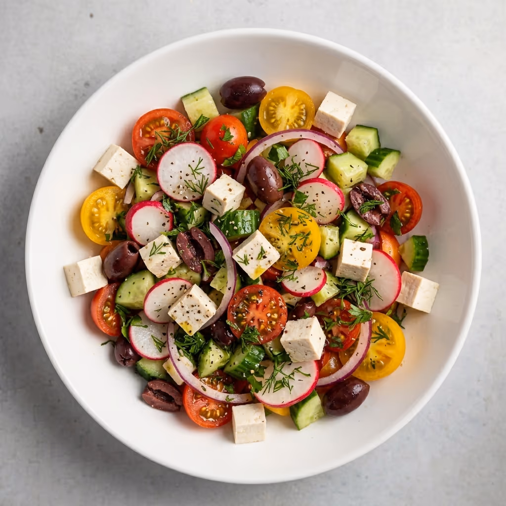 Vegetable salad with tofu