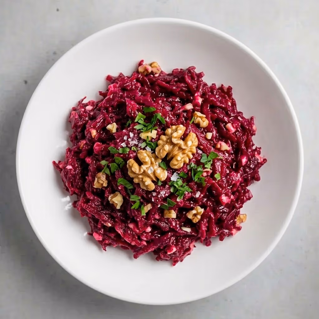 Beetroot Salad with Garlic & Walnuts