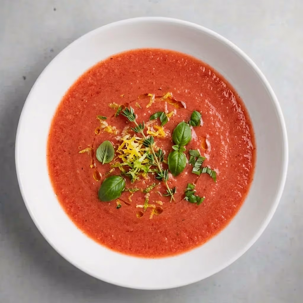 Tomato strawberry gazpacho