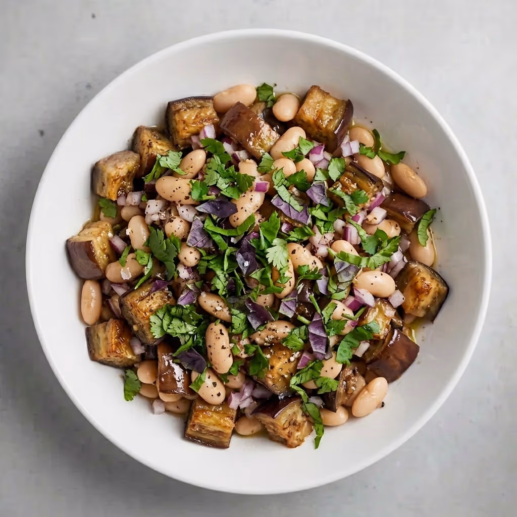Bean and eggplant salad