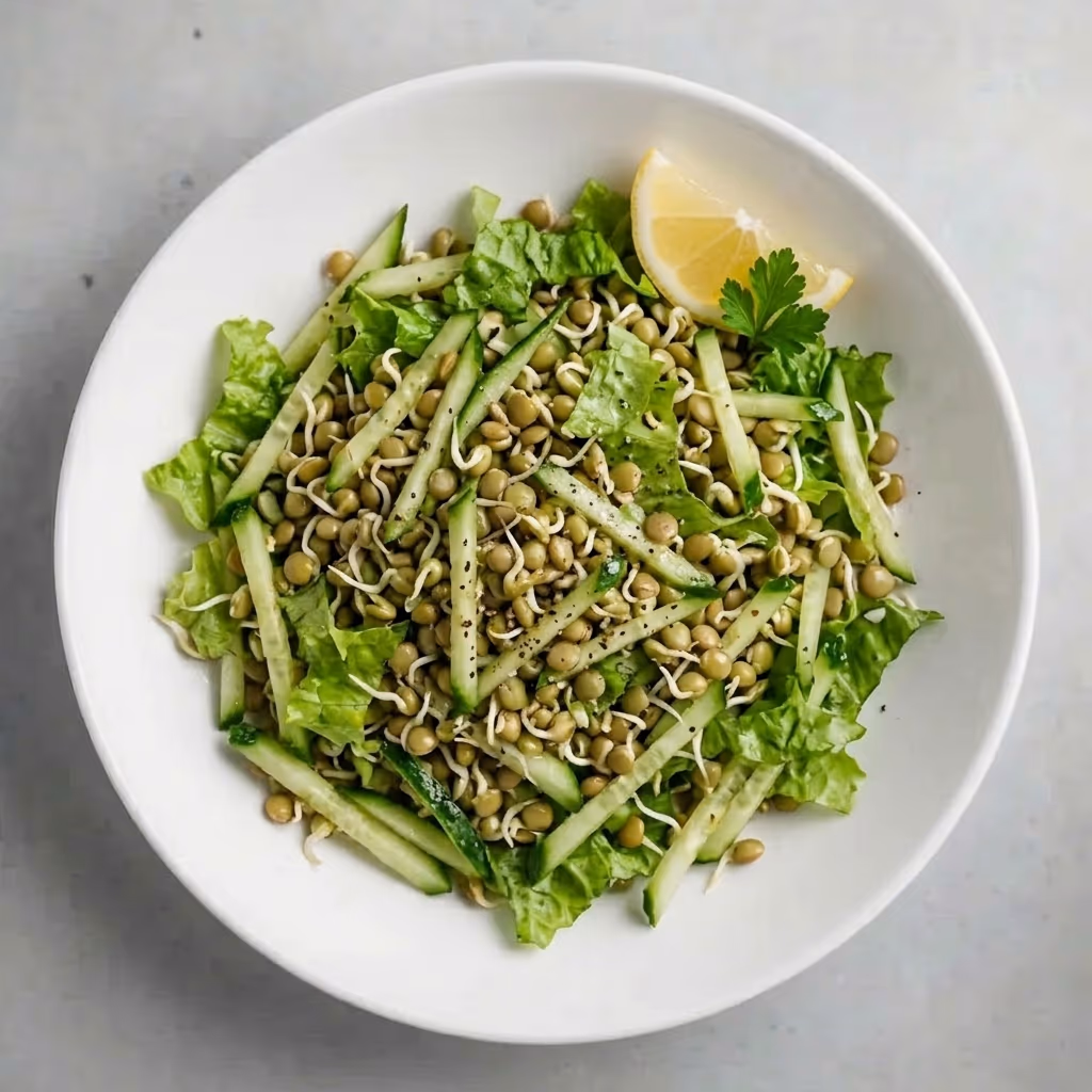 Sprouted lentil salad