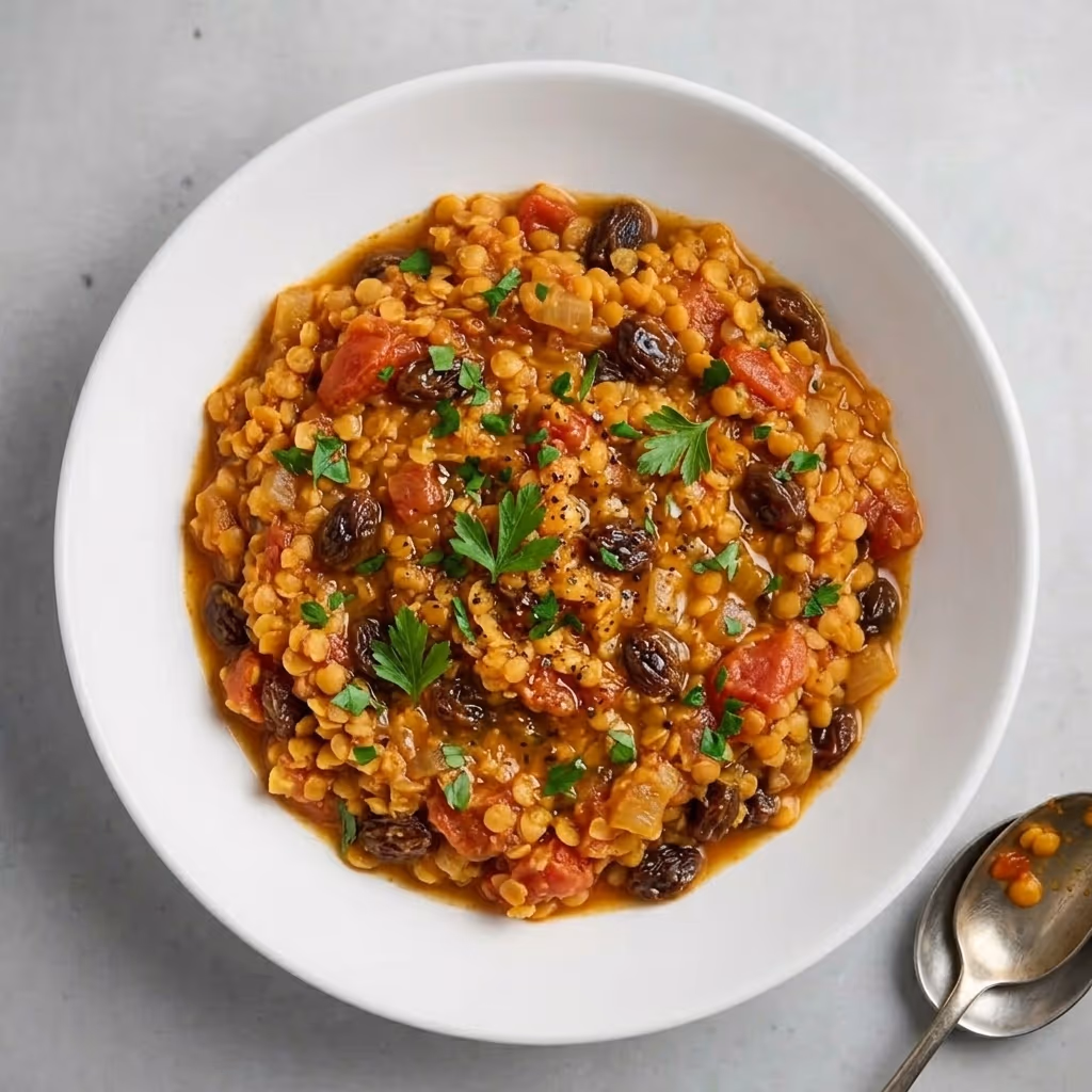 Lentil cutlets with raisins