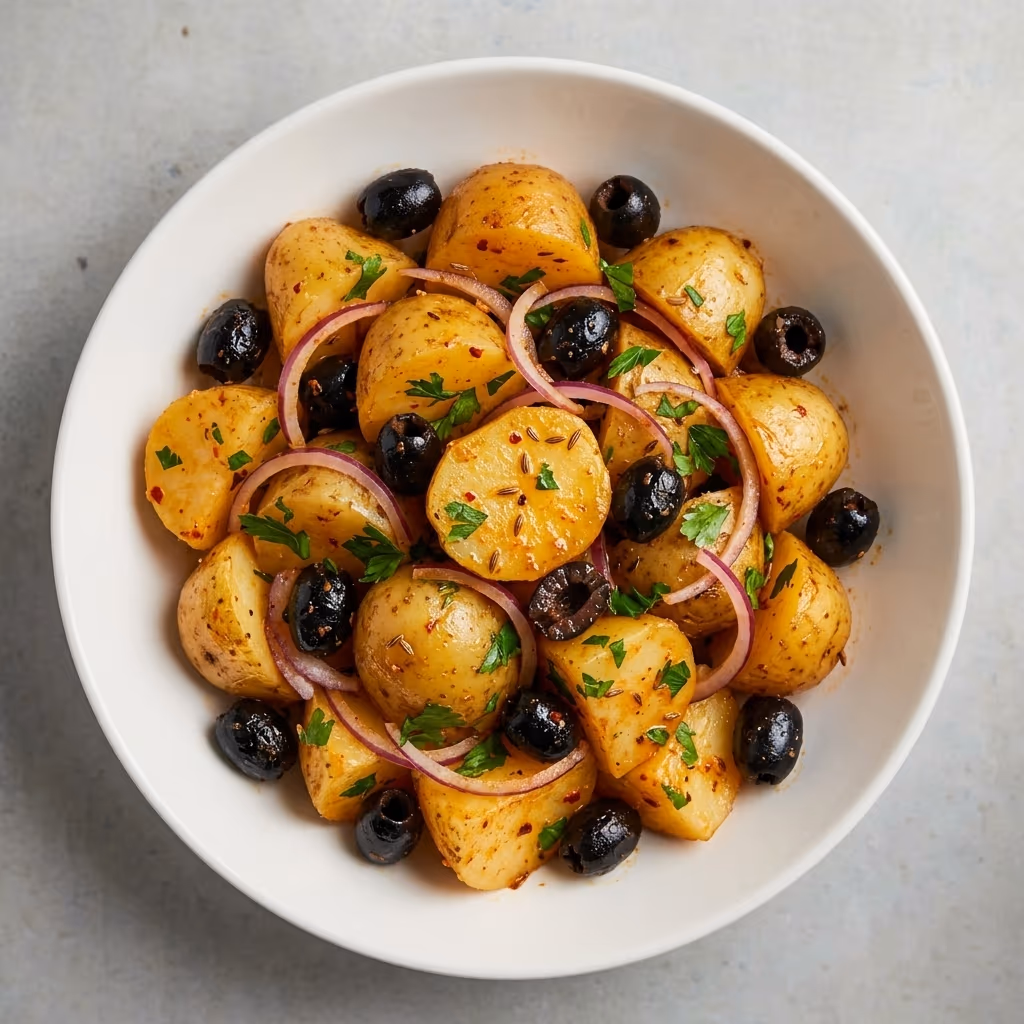 Moroccan potato salad with olives