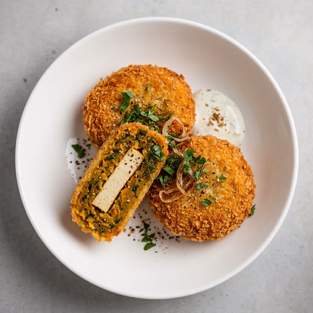 Lentil zrazy with tofu