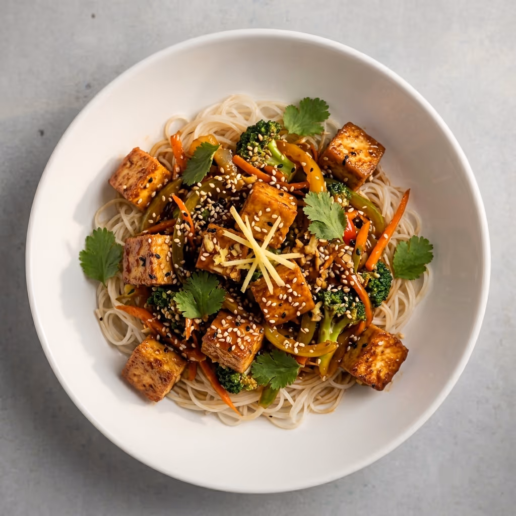 Tofu with ginger and sesame