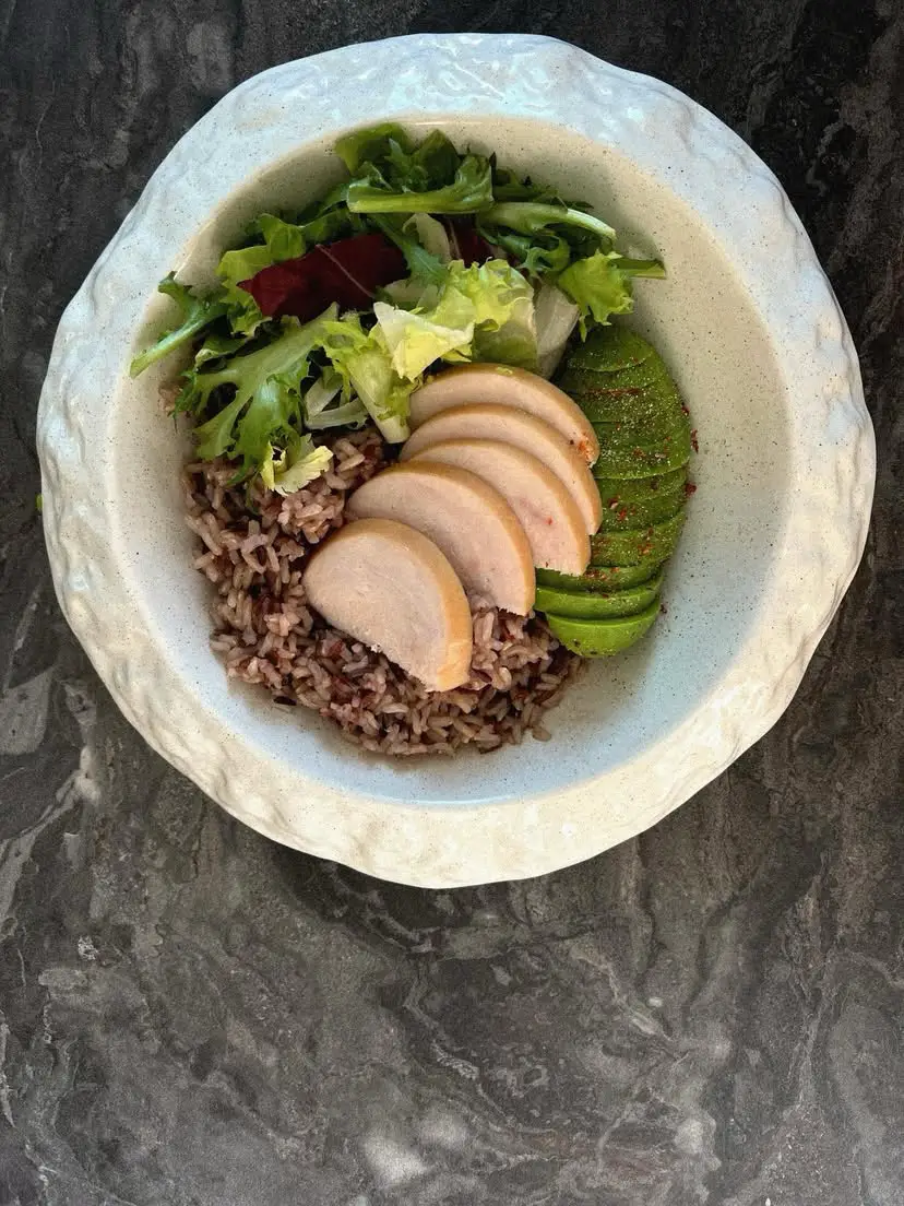 Brown Rice & Sliced Meat