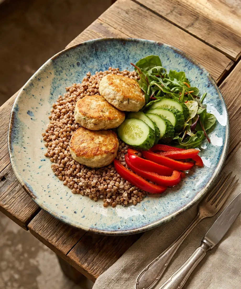 Боул з гречкою та котлетами