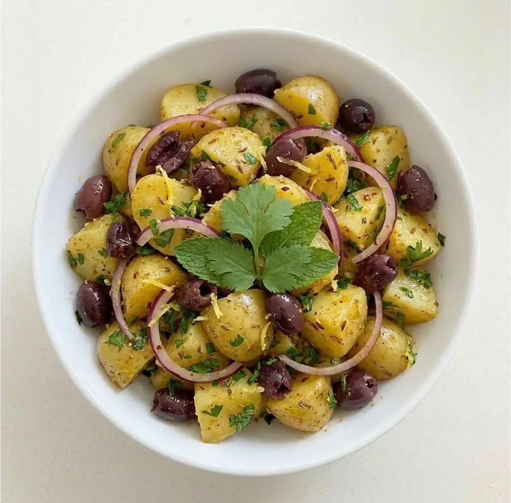 Марокканський картопляний салат із маслинами