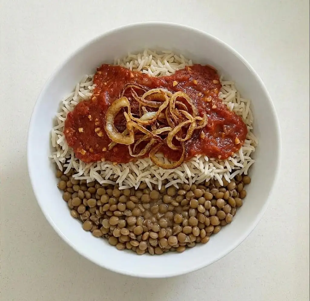 Сочевиця і рис шарами