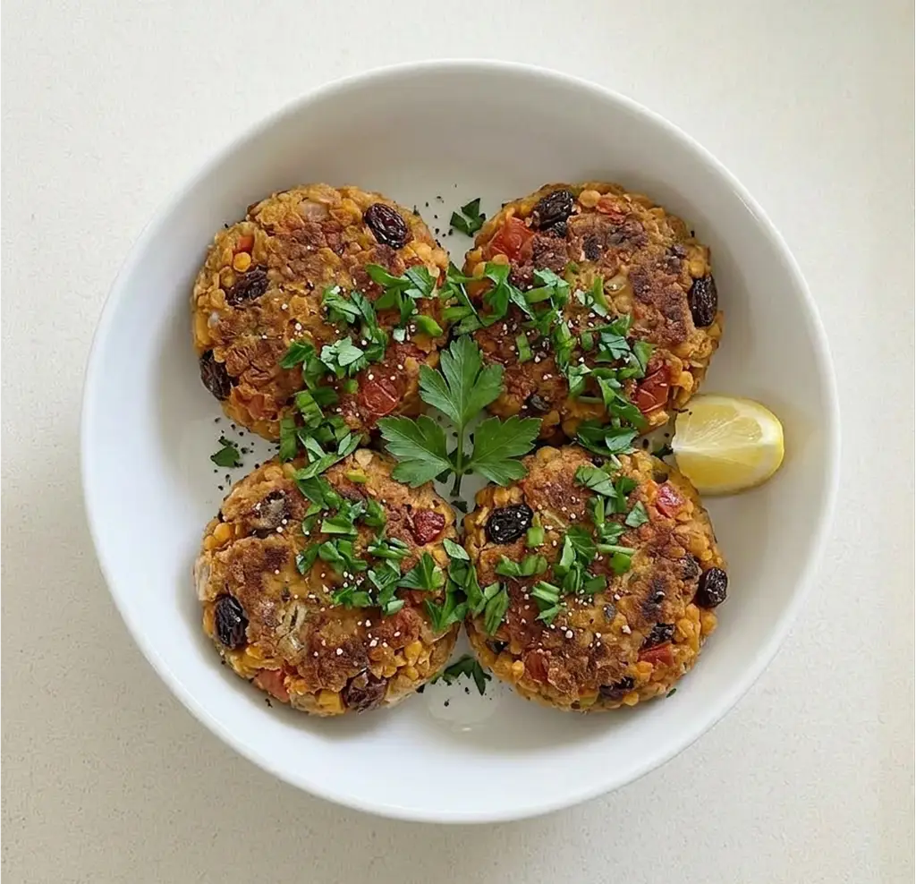 Котлети з сочевиці з родзинками
