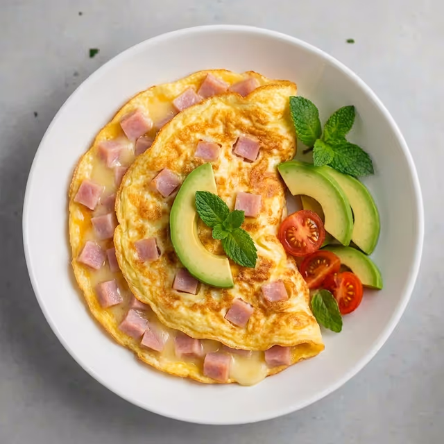 Ham and cheese omelette